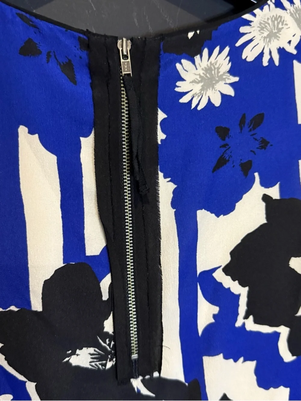 Maeve Silk Canna Shift Dress Sizes 0P Blue Motif ANTHROPOLOGIE Preppy Business - Picture 10 of 15